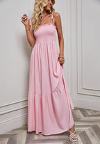 Pink Spaghetti Strap Maxi Dress – Women's Summer Beach & Holiday Dress | Meave & Ivy