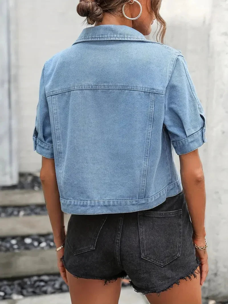 Short Sleeve Denim Shirt Jacket in 6 Washes