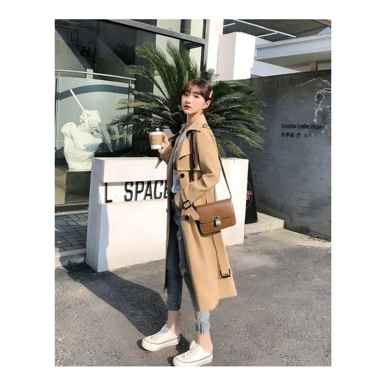Long Trench Coat with Double Button Closure – 7 Colours