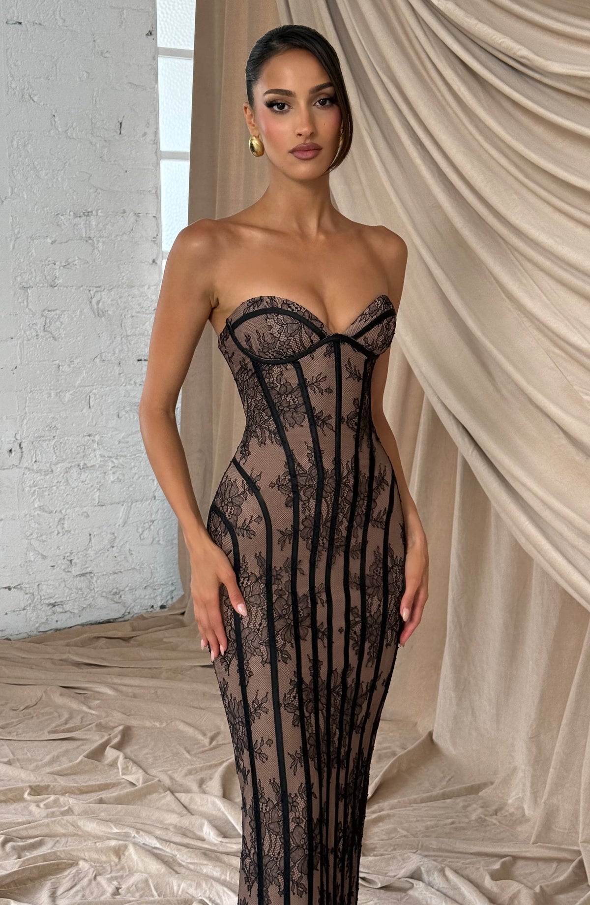 Ivory Lace Corset Mini Dress – Elegant Bridal Party Dress | Meave & Ivy