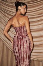 Burgundy Satin Maxi Dress – Elegant Evening Dress | Meave & Ivy