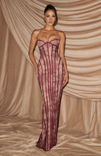Burgundy Satin Maxi Dress – Elegant Evening Dress | Meave & Ivy