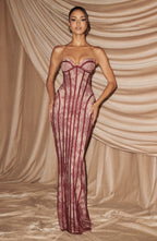 Burgundy Satin Maxi Dress – Elegant Evening Dress | Meave & Ivy