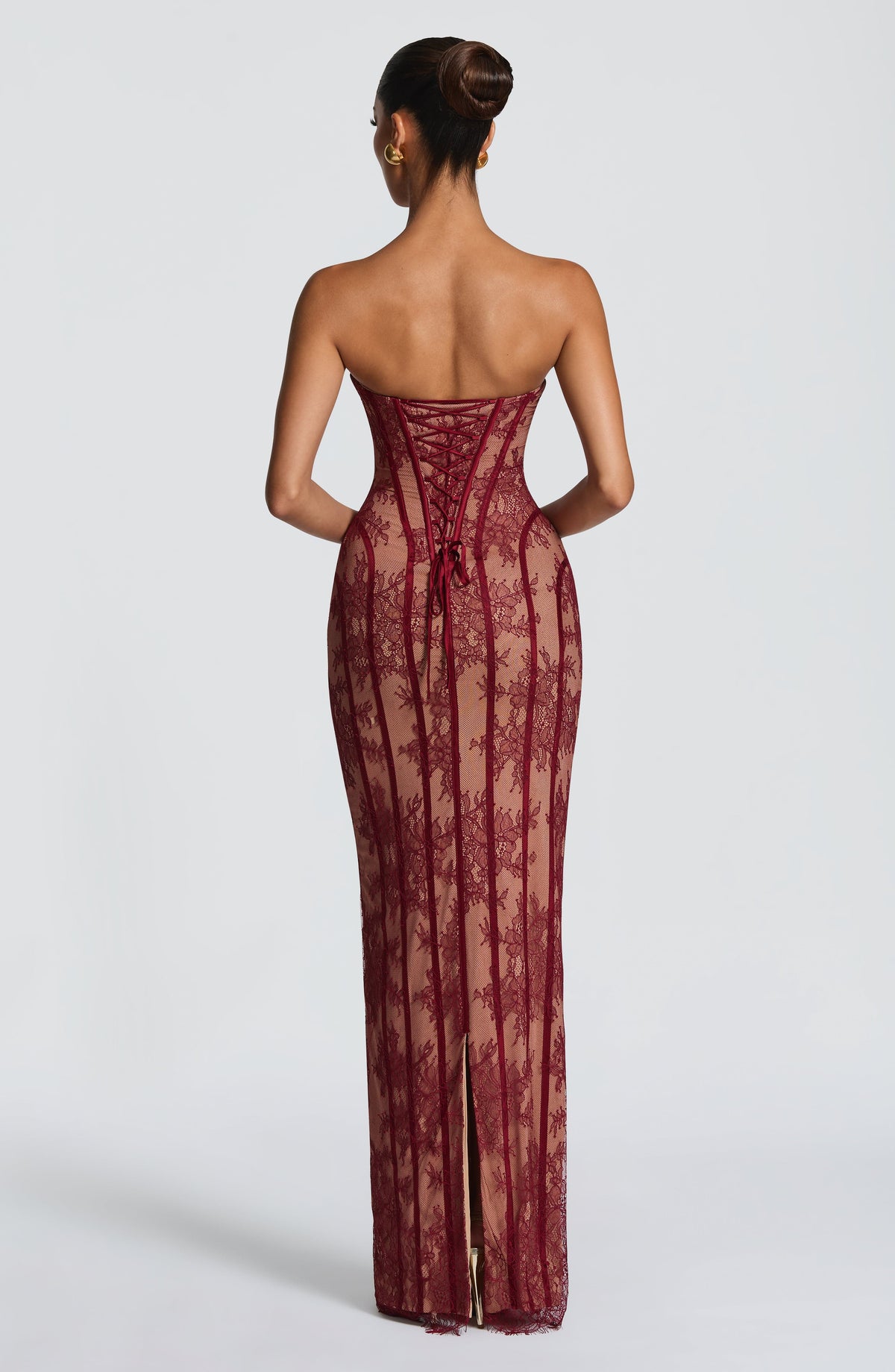 Burgundy Satin Maxi Dress – Elegant Evening Dress | Meave & Ivy