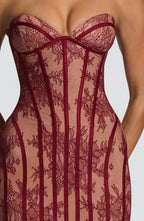 Burgundy Satin Maxi Dress – Elegant Evening Dress | Meave & Ivy