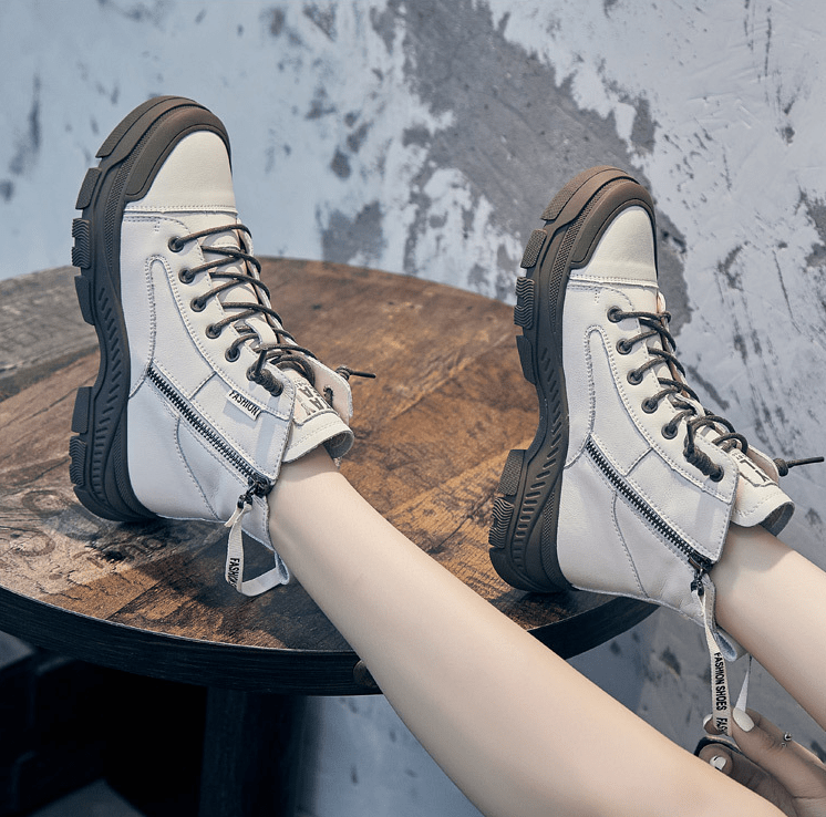 Women's High-Top Sneaker Boots – Chunky Lace-Up Style
