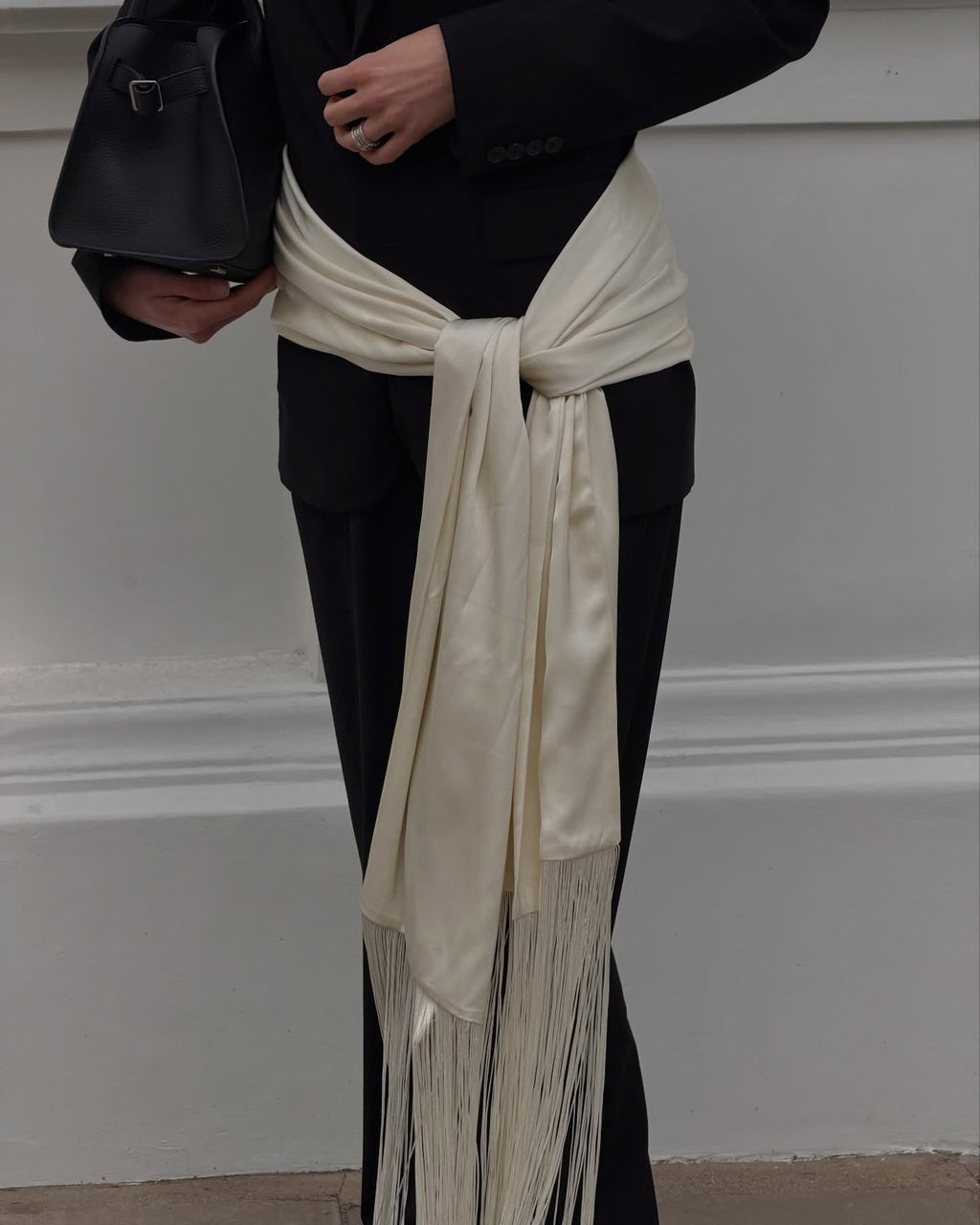 Fringe Tassel Satin Scarf Belt
