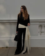 Fringe Tassel Satin Scarf Belt
