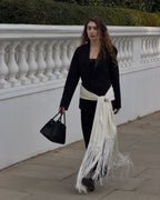 Fringe Tassel Satin Scarf Belt