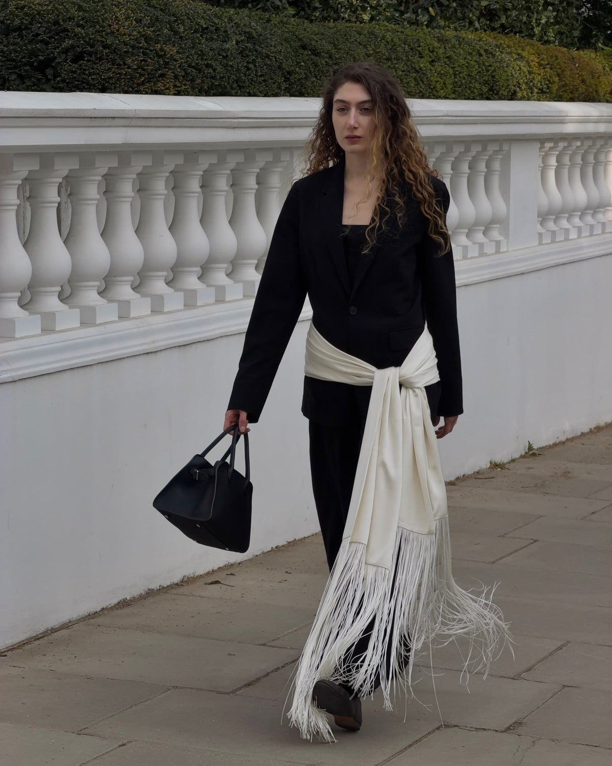Fringe Tassel Satin Scarf Belt