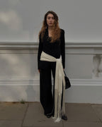 Fringe Tassel Satin Scarf Belt
