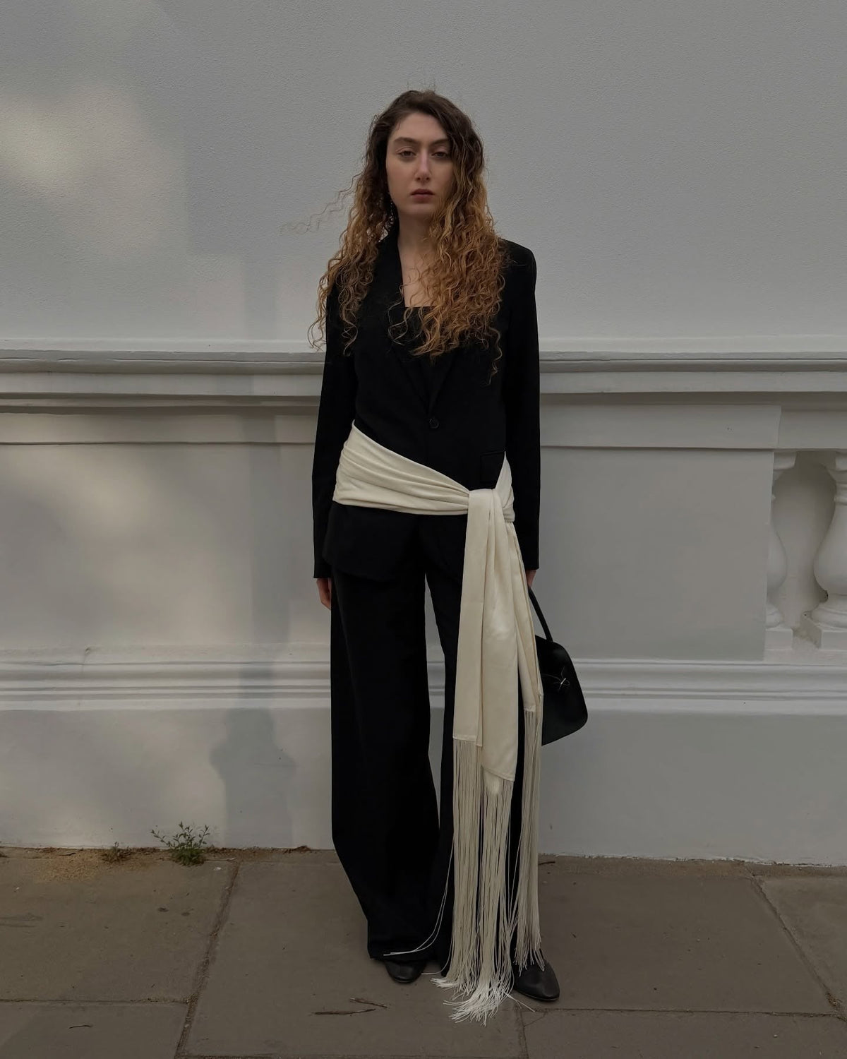 Fringe Tassel Satin Scarf Belt