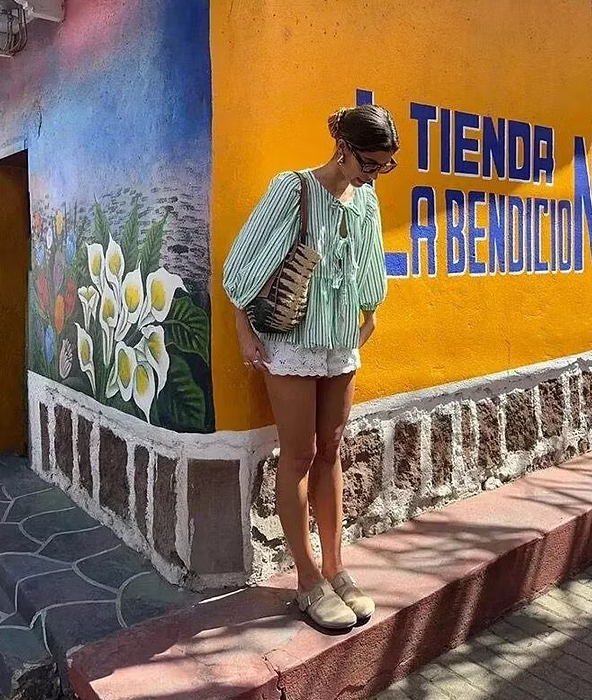 Striped Puff Sleeve Blouse – Women's Summer Blouse