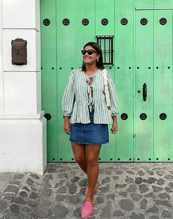 Striped Puff Sleeve Blouse – Women's Summer Blouse