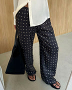 Polka Dot Satin Trousers – Women's Everyday Trousers