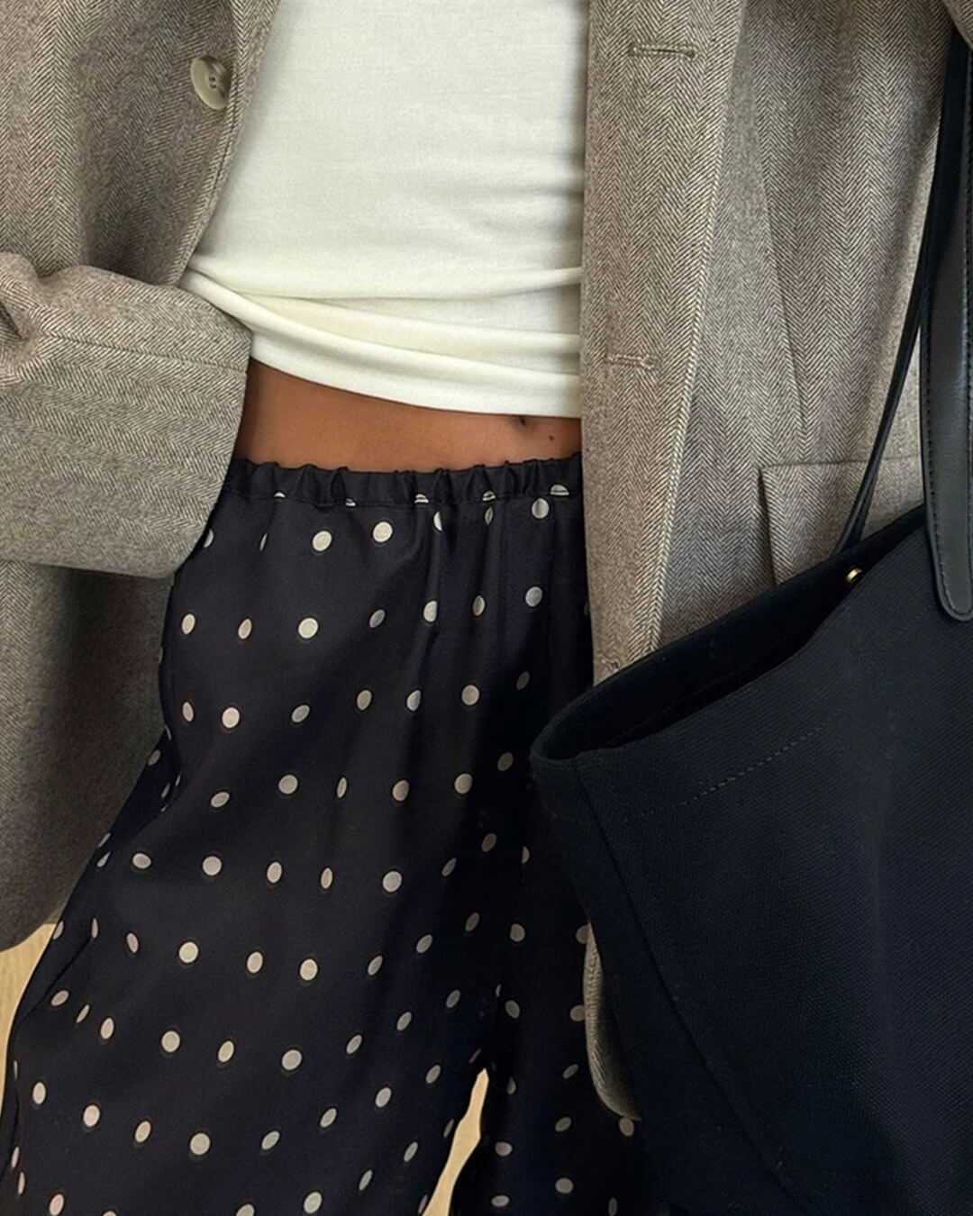 Polka Dot Satin Trousers – Women's Everyday Trousers