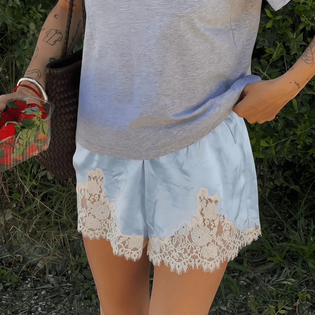 Satin Silk Lace Shorts – Women's Summer Shorts