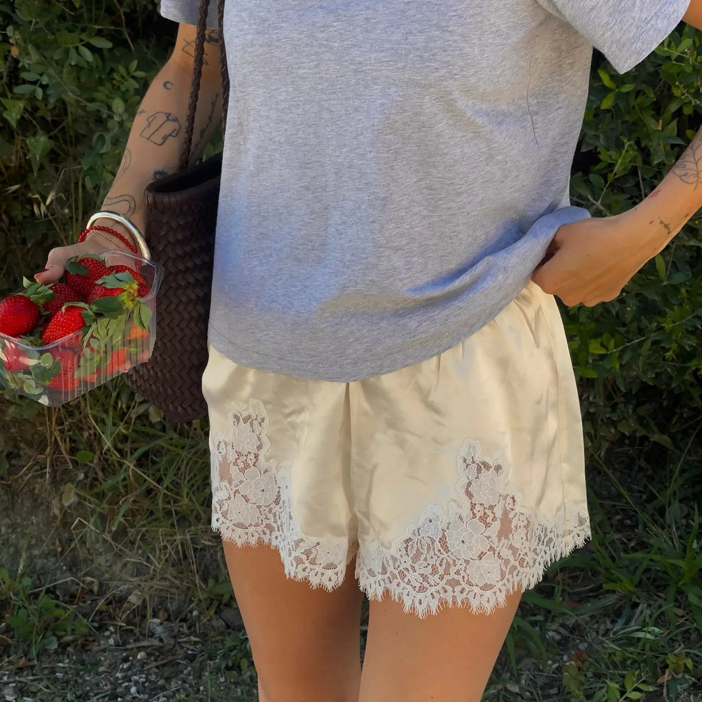 Satin Silk Lace Shorts – Women's Summer Shorts