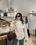 Double Breasted Jacket with Stand Collar – Relaxed Fit Short Coat
