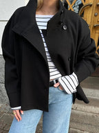 Women's Elegant Jacket with Stand Collar – Structured Short Coat