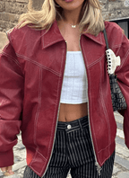 Women's Classic Bomber Jacket – Minimalist Solid Jacket