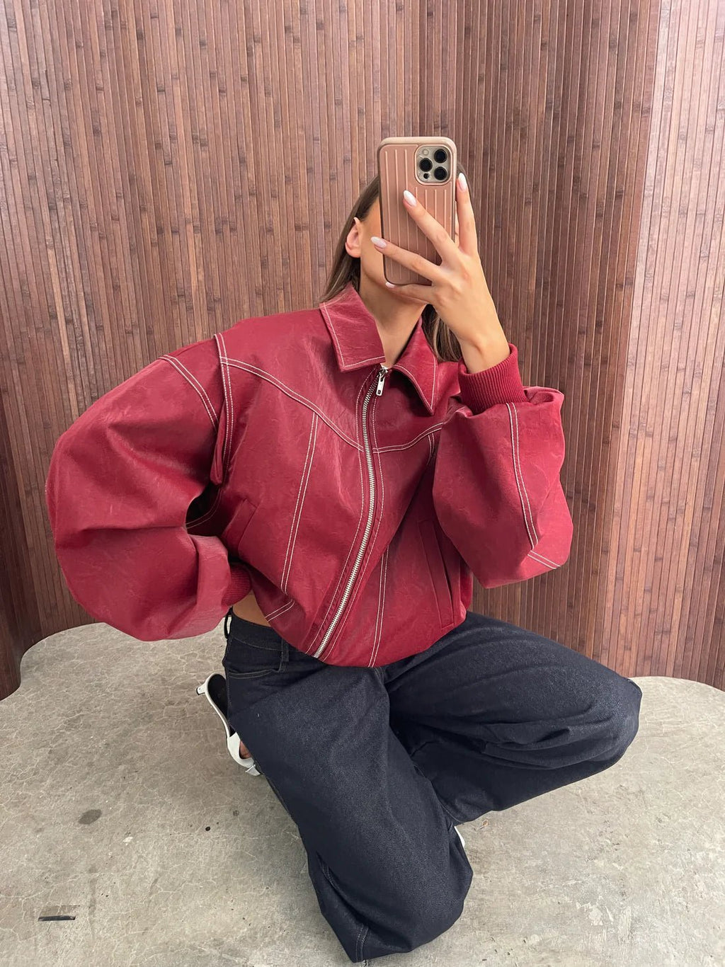 Women's Classic Bomber Jacket – Minimalist Solid Jacket