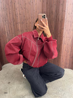 Women's Classic Bomber Jacket – Minimalist Solid Jacket