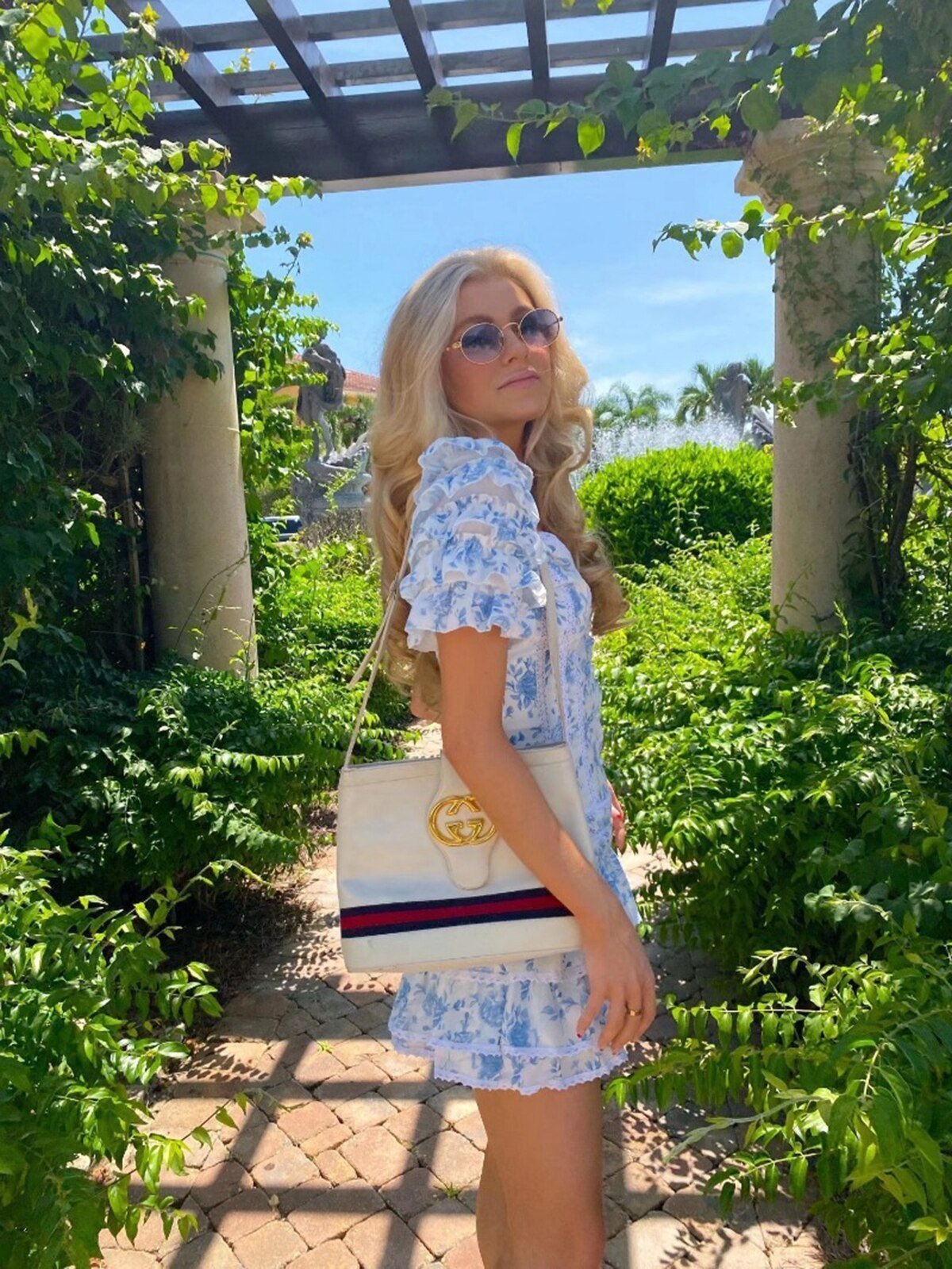 Blue Floral Ruffle Mini Dress – Women's Summer Mini Dress