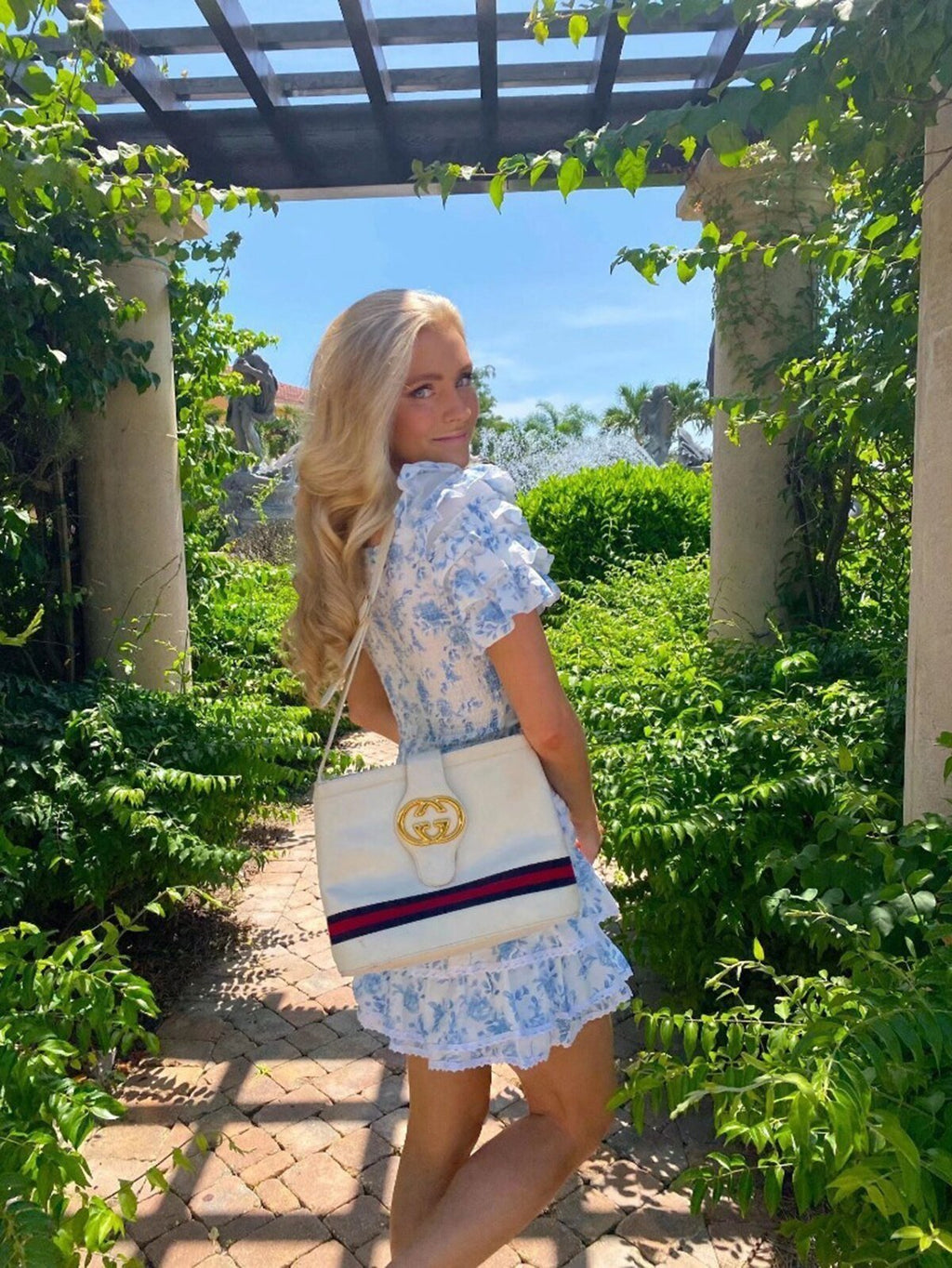 Blue Floral Ruffle Mini Dress – Women's Summer Mini Dress