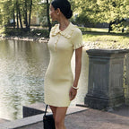 Yellow Featherlight Ruffle Mini Dress – Women's Summer Mini Dress