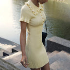 Yellow Featherlight Ruffle Mini Dress – Women's Summer Mini Dress