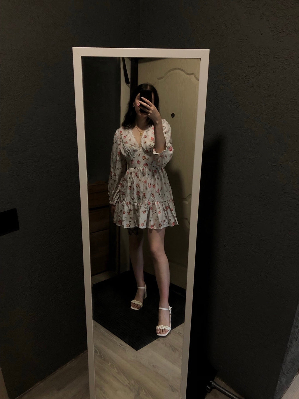 White Floral Lace Mini Dress – Women's Summer Mini Dress
