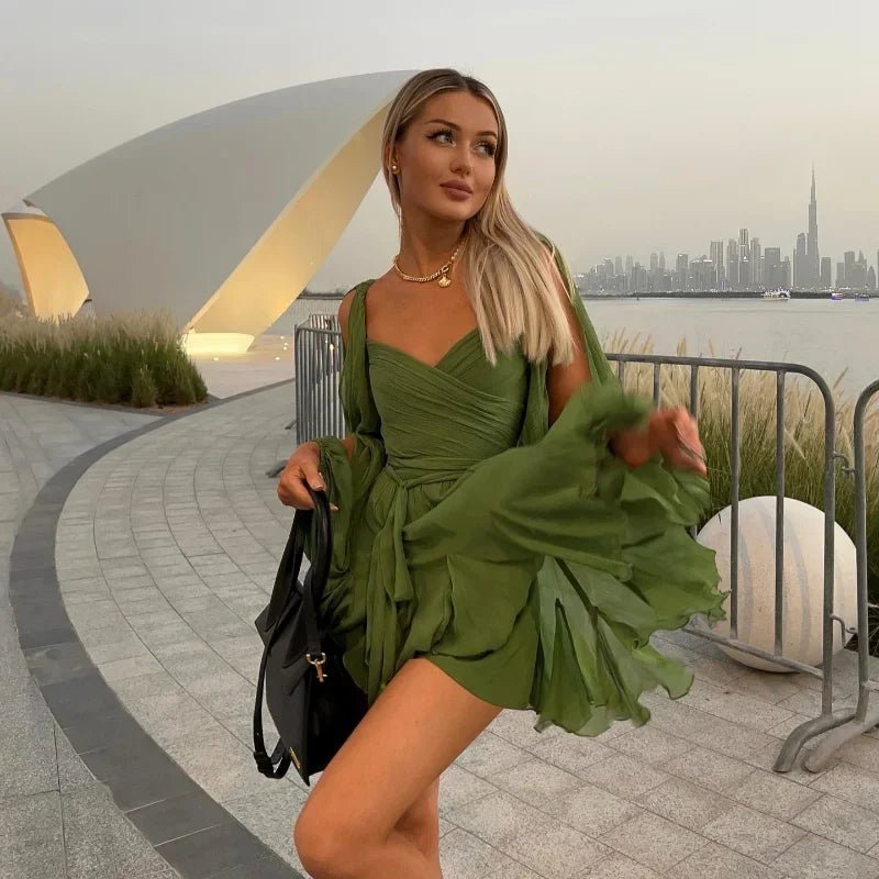 Creamsicle V-Neck Mini Dress – Women's Summer Mini Dress