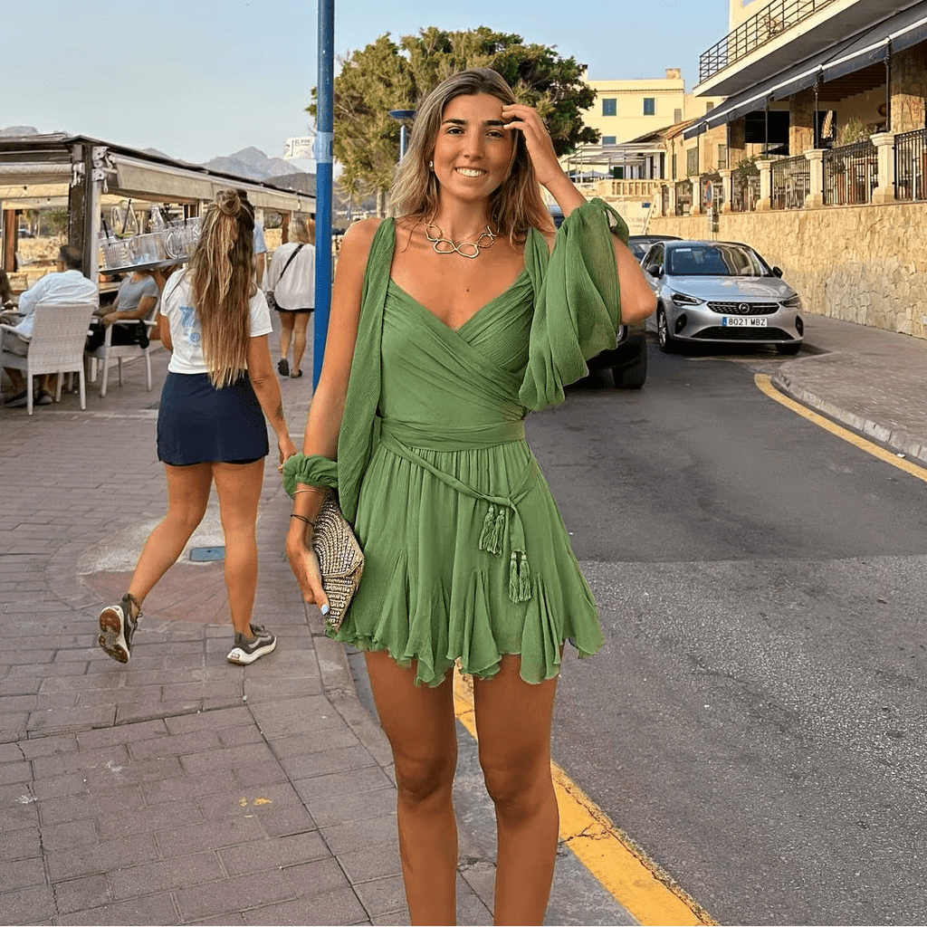 Creamsicle V-Neck Mini Dress – Women's Summer Mini Dress