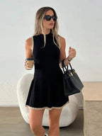Drop-Waist Contrast Knit Dress – Women's Summer Dress