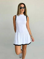 Drop-Waist Contrast Knit Dress – Women's Summer Dress