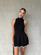 Drop-Waist Contrast Knit Dress – Women's Summer Dress