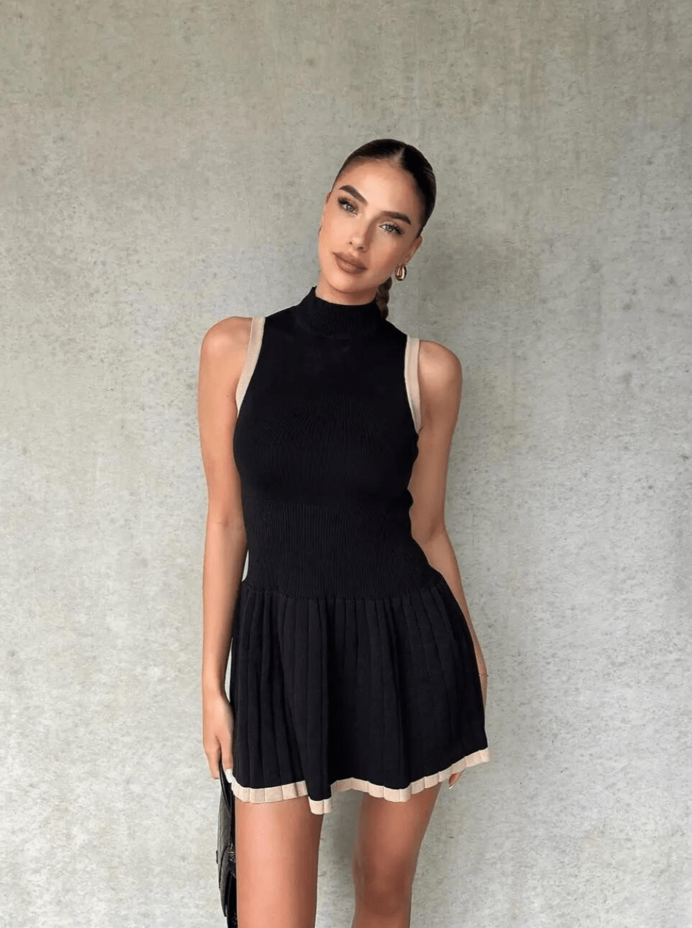 Drop-Waist Contrast Knit Dress – Women's Summer Dress