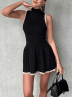 Drop-Waist Contrast Knit Dress – Women's Summer Dress