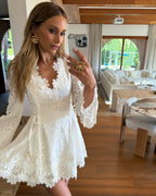 Lace Side-Adjustable Mini Dress – Women's Summer Mini Dress