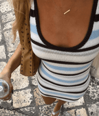 Azul Pastel Striped Mini Dress – Women's Summer Mini Dress