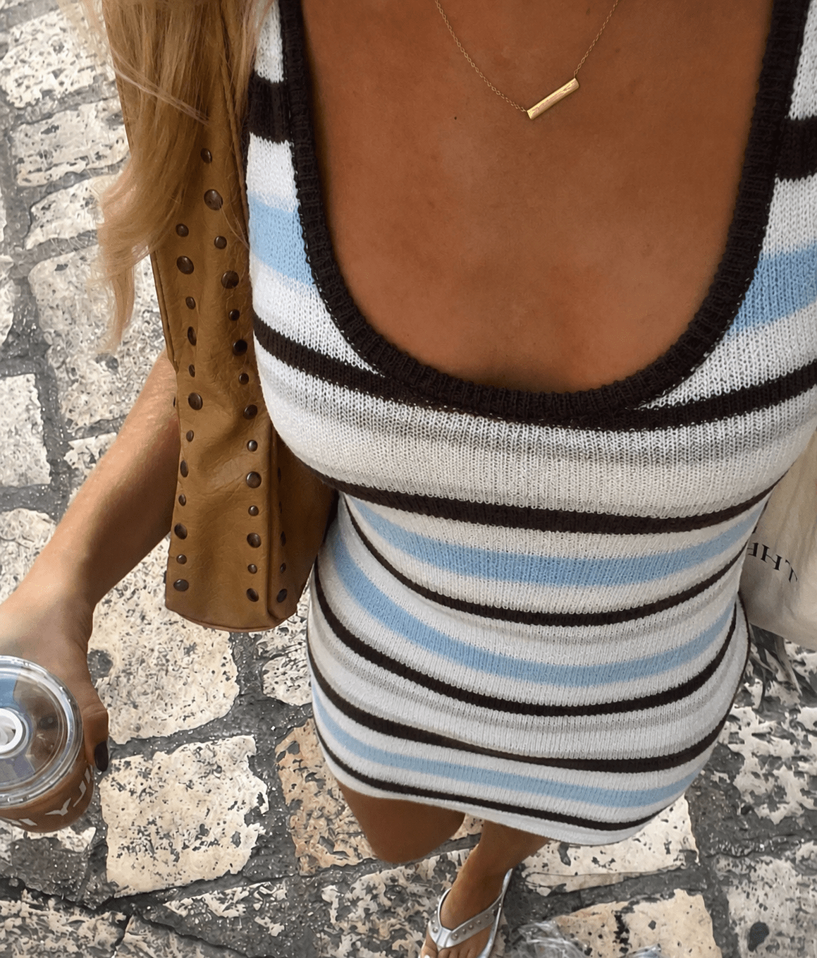 Azul Pastel Striped Mini Dress – Women's Summer Mini Dress