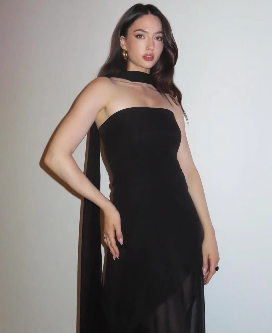Asymmetric Sheer Maxi Dress – Women's Summer Party Maxi Dress
