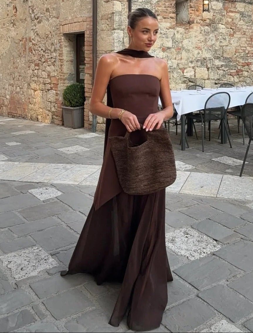 Asymmetric Sheer Maxi Dress – Women's Summer Party Maxi Dress