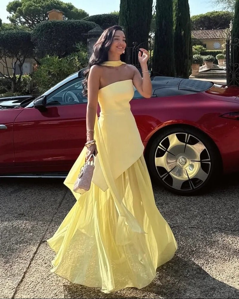 Asymmetric Sheer Maxi Dress – Women's Summer Party Maxi Dress