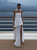 Asymmetric Sheer Maxi Dress – Women's Summer Party Maxi Dress