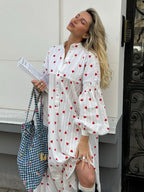 White A-Line Midi Dress – Women's Summer Midi Dress