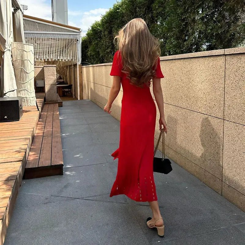 Red Knitted Dress – Women's Summer Dress