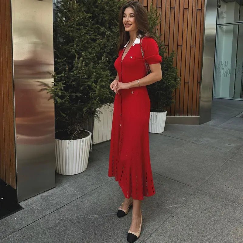 Red Knitted Dress – Women's Summer Dress