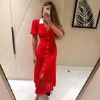 Red Knitted Dress – Women's Summer Dress
